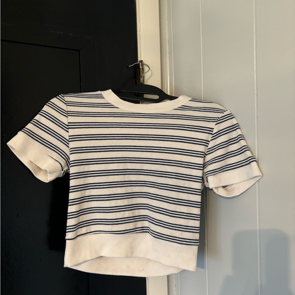 Striped Fitted Shirt - White and Blue